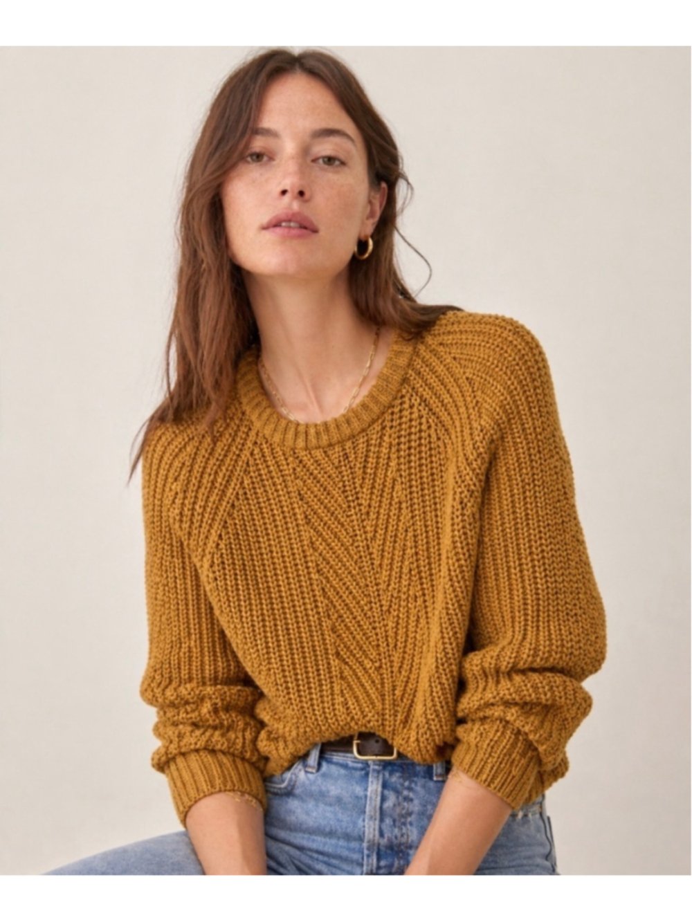 Women's Madewell Crew Neck Sweater Size M Yellow.